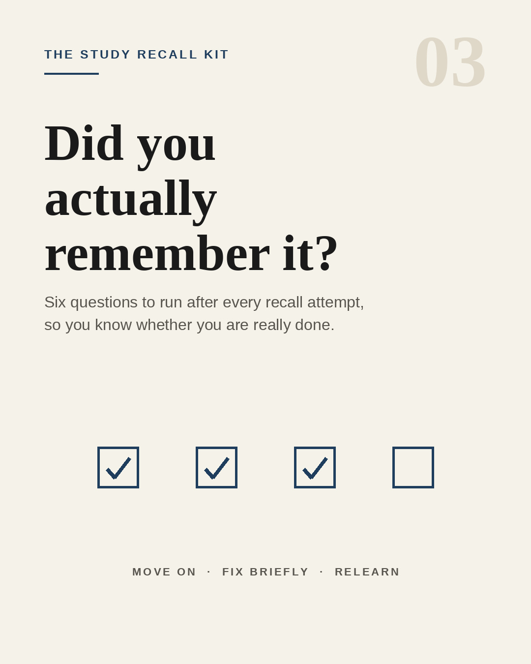 The Recall Self-Check — Did You Actually Remember It?