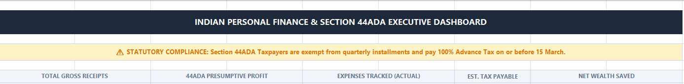The Indian Freelancer & Salaried 3-in-1 Finance Hub: Automated 44ADA Tax, Expense & SIP Tracker
